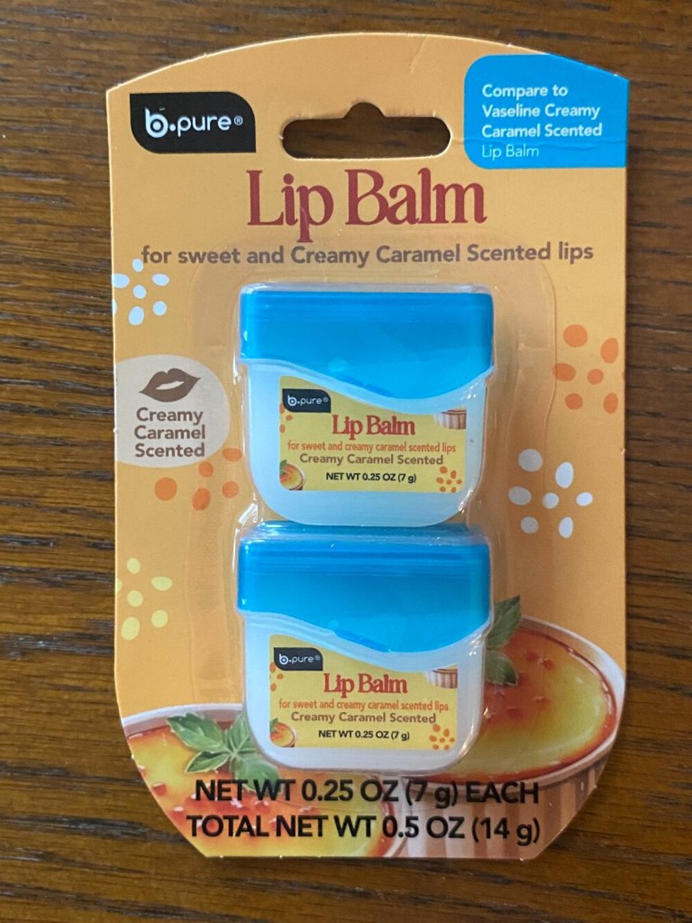 3/$10  b.pure CREAMY CARAMEL Lip Balm Pack